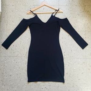 Black cut-out jersey dress